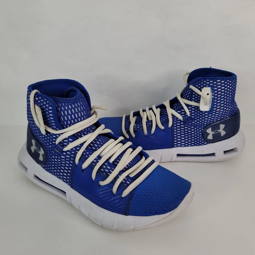 Under Armour HOVR Havoc Basketball Shoes Blue Ankle Boy Youth Size 5 3020617-400